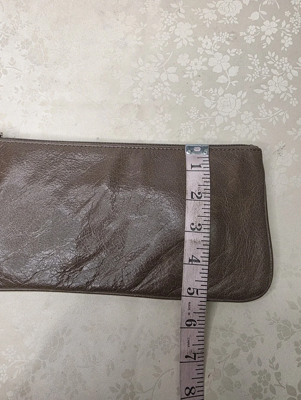 HOBO International Brown Leather Large Wristlet Pouch Wallet Zip Organizer